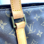 Pre-Owned Cabas Piano monogram tote bag Brown Leather PVC Gold M51148 LOUIS VUITTON