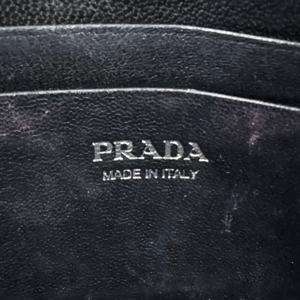 Pre-Owned diagram NAPPA IMPUNTURE chain shoulder bag black Leather Silver 1DH010 PRADA