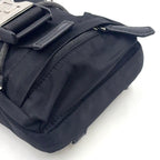 Pre-Owned fendiness mini Shoulder bag black Leather Nylon Silver 7VZ068 FENDI