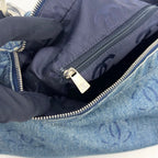 Pre-Owned coco mark Serial number starting with 7 one shoulder bag blue Denim Plastic Silver CHANEL