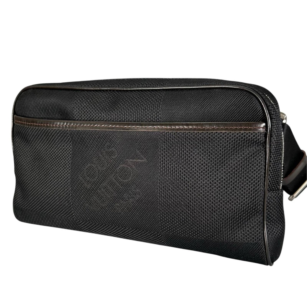 Pre-Owned acrobatics Damier jean Noir body bag black Leather nylon canvas Silver M93620 LOUIS VUITTON