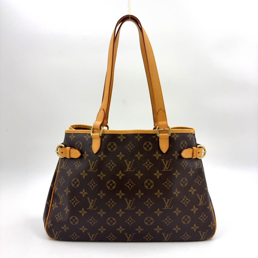 Pre-Owned Batignolles Horizontal monogram tote bag Brown light brown Leather PVC Gold M51154 LOUIS VUITTON
