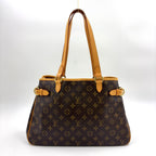 Pre-Owned Batignolles Horizontal monogram tote bag Brown light brown Leather PVC Gold M51154 LOUIS VUITTON