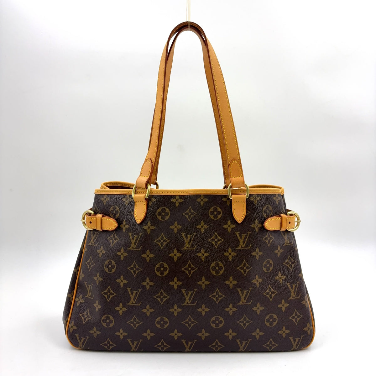 Pre-Owned Batignolles Horizontal monogram tote bag Brown light brown Leather PVC Gold M51154 LOUIS VUITTON