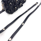 Pre-Owned by the way Flowerland 2WAY Handbag black Calfskin Silver FENDI