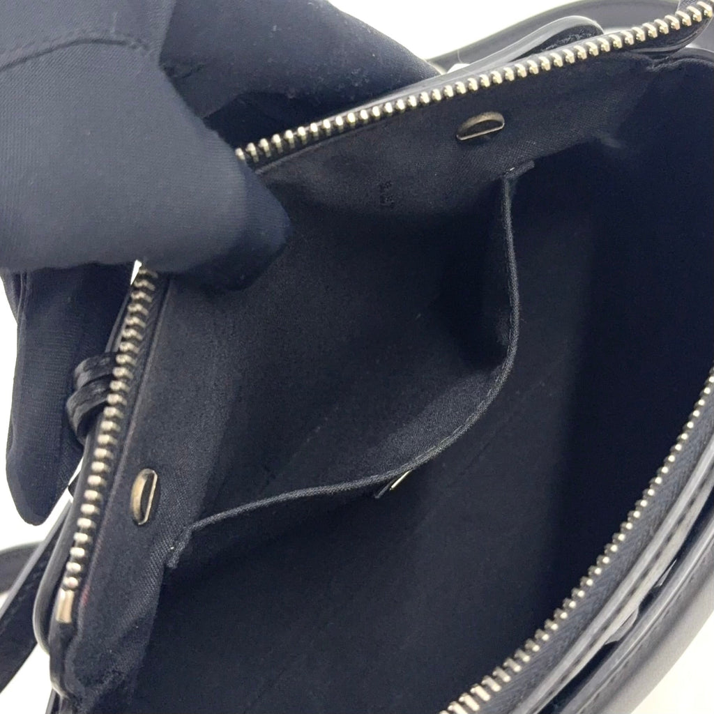 Pre-Owned by the way Flowerland 2WAY Handbag black Calfskin Silver FENDI
