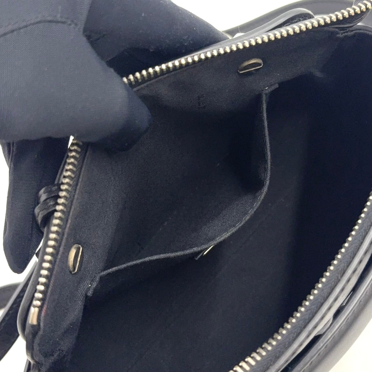 Pre-Owned by the way Flowerland 2WAY Handbag black Calfskin Silver FENDI