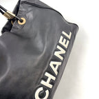Pre-Owned camellia logo Serial number starting with 7 tote bag black lambskin Gold CHANEL