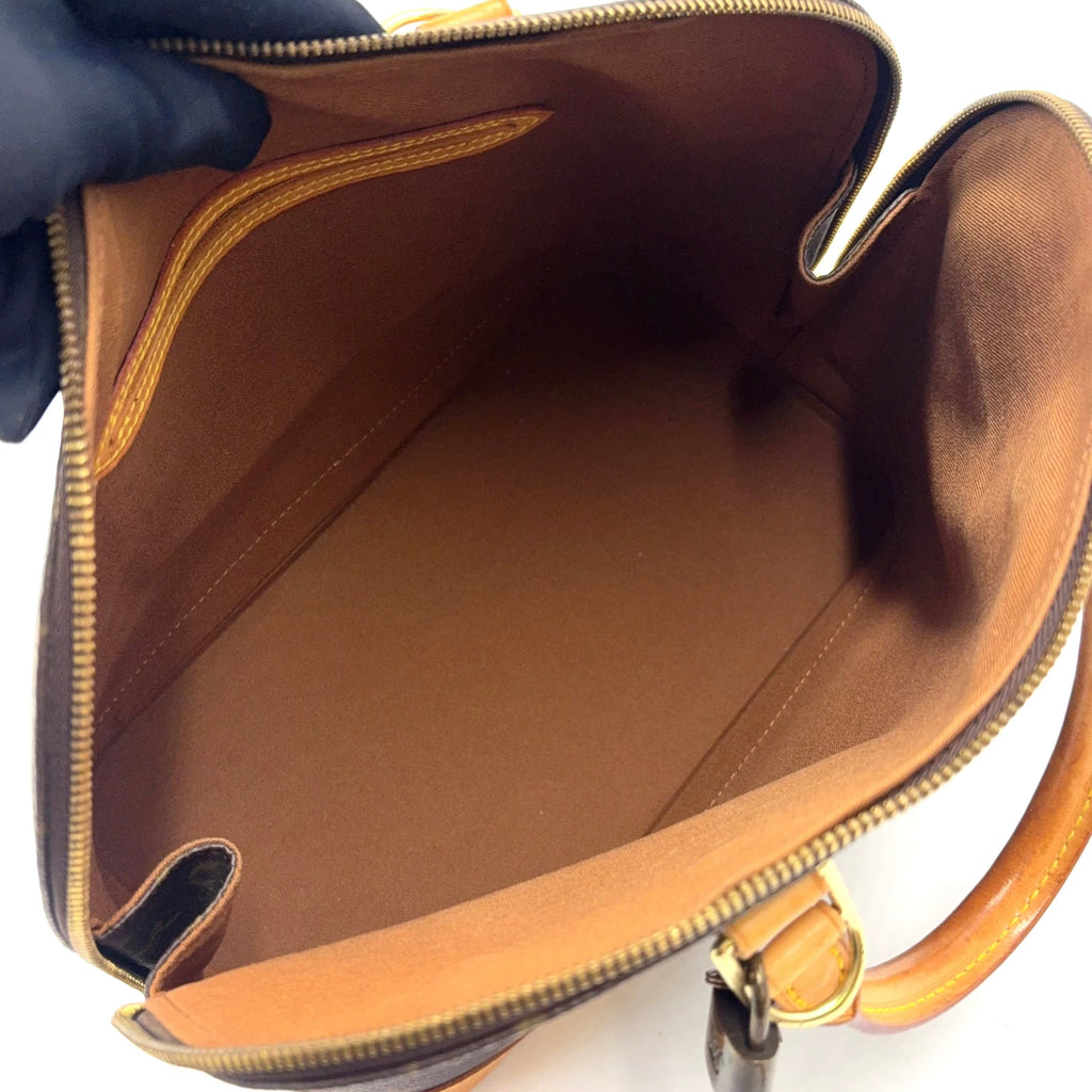 Pre-Owned Alma PM monogram Handbag Brown light brown Leather PVC Gold M51130 LOUIS VUITTON
