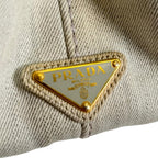 Pre-Owned CANAPA Kanapa tote bag white Denim Gold 1BG642 PRADA