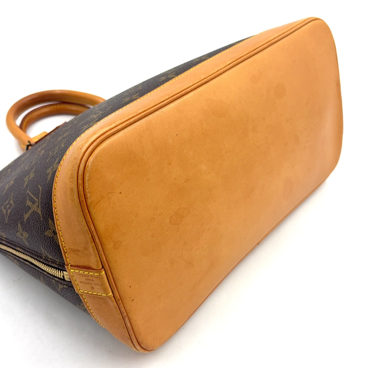 Pre-Owned Alma PM monogram Handbag Brown light brown Leather PVC M51130 LOUIS VUITTON