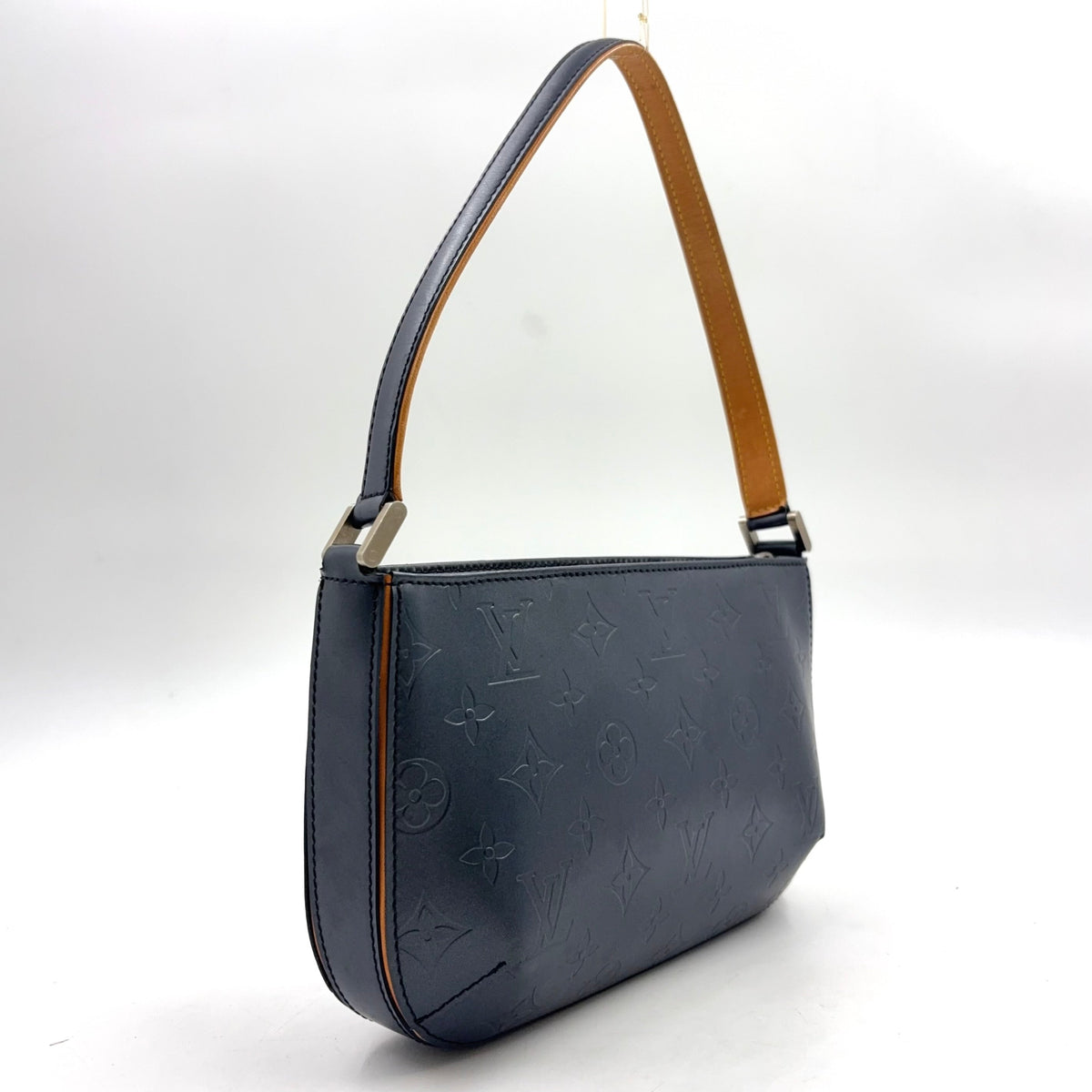 Pre-Owned fowler monogram mat blue Handbag Navy light brown Leather Calf Silver M55145 LOUIS VUITTON