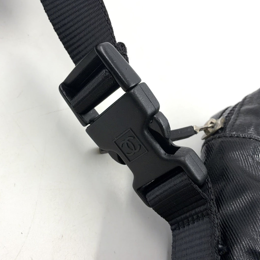 Pre-Owned coco mark Serial number starting with 11 Shoulder bag black Coated canvas Nylon Silver  CHANEL