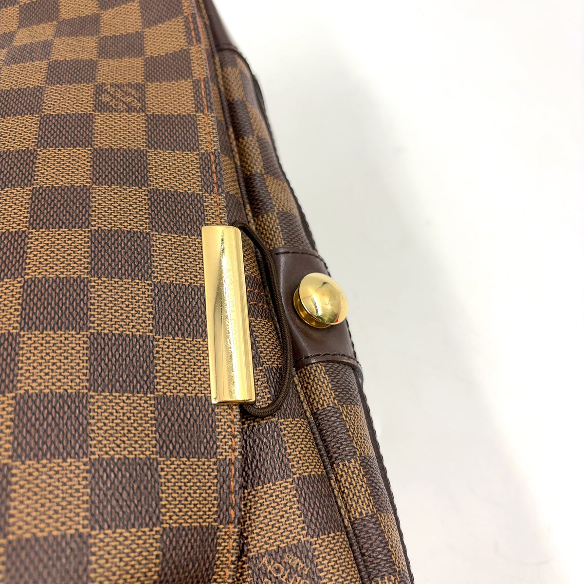 Pre-Owned Bastille Damier  ebene Shoulder bag Brown Leather PVC Gold N45258 LOUIS VUITTON