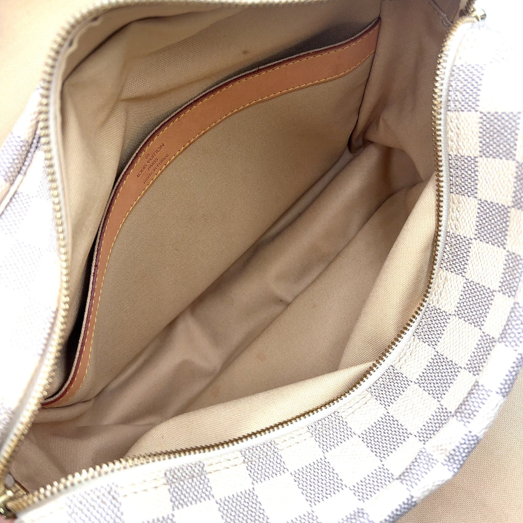 Pre-Owned Naviglio Damier Azur Shoulder bag beige white Leather PVC Gold N51189 LOUIS VUITTON