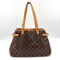 Pre-Owned Batignolles Horizontal monogram tote bag Brown light brown Leather PVC Gold M51154 LOUIS VUITTON