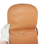 Pre-Owned Gallopard Shoulder bag Brown fjord leather Gold HERMES