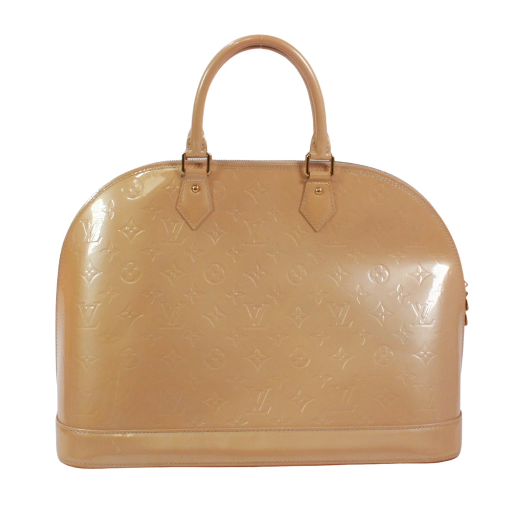 Pre-Owned Alma GM Handbag beige Patent leather Gold M91450 LOUIS VUITTON