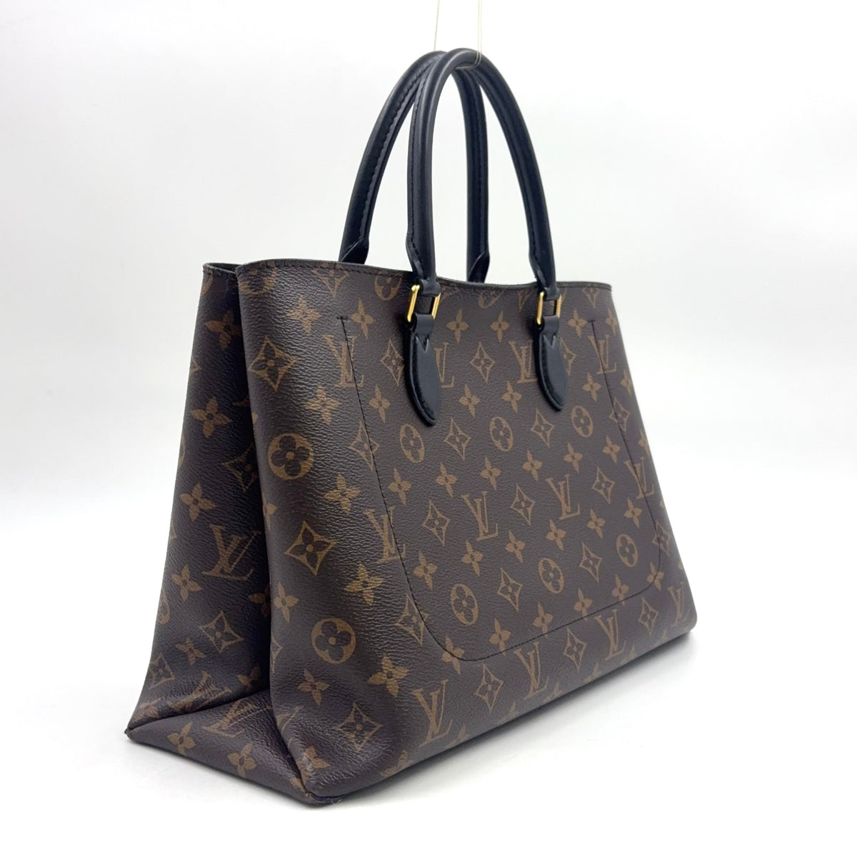 Pre-Owned flower tote monogram Shoulder strap not included Handbag Brown black Leather PVC Gold M43550 LOUIS VUITTON