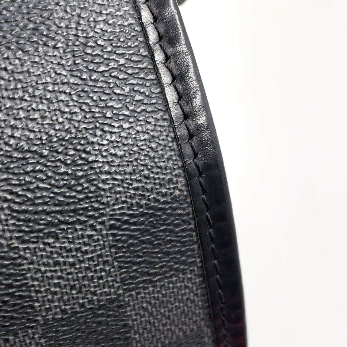 Pre-Owned Daniel MM Damier Graphite Shoulder bag black Leather PVC Silver N58029 LOUIS VUITTON