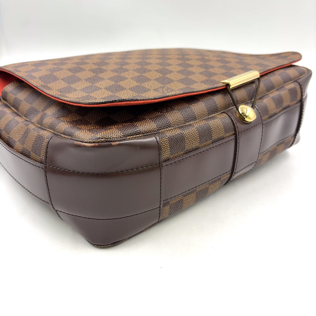 Pre-Owned Bastille Damier  ebene Shoulder bag Brown Leather PVC Gold N45258 LOUIS VUITTON