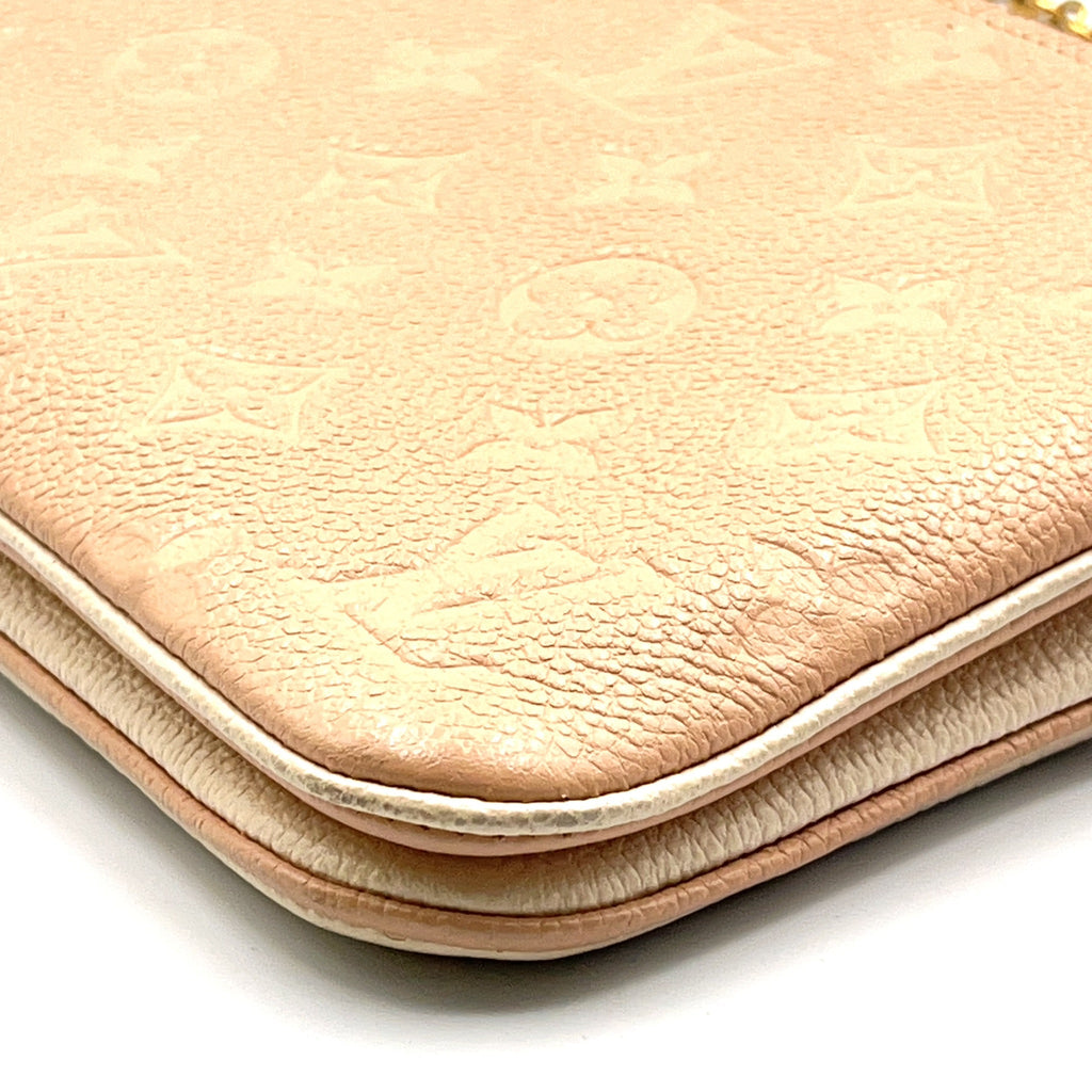 Pre-Owned Pochette Double zip monogram Amplant Shoulder bag off white pink beige Leather Gold M63919 LOUIS VUITTON