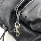 Pre-Owned city Leather Backpack black Leather Silver SAINT LAURENT PARIS