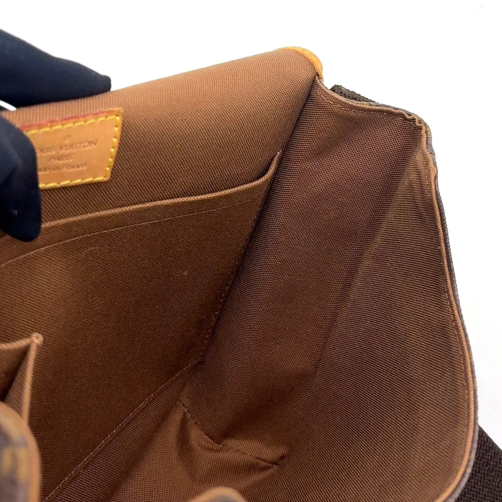 Pre-Owned Boss PM monogram macassar Shoulder bag Brown PVC Gold M56717 LOUIS VUITTON