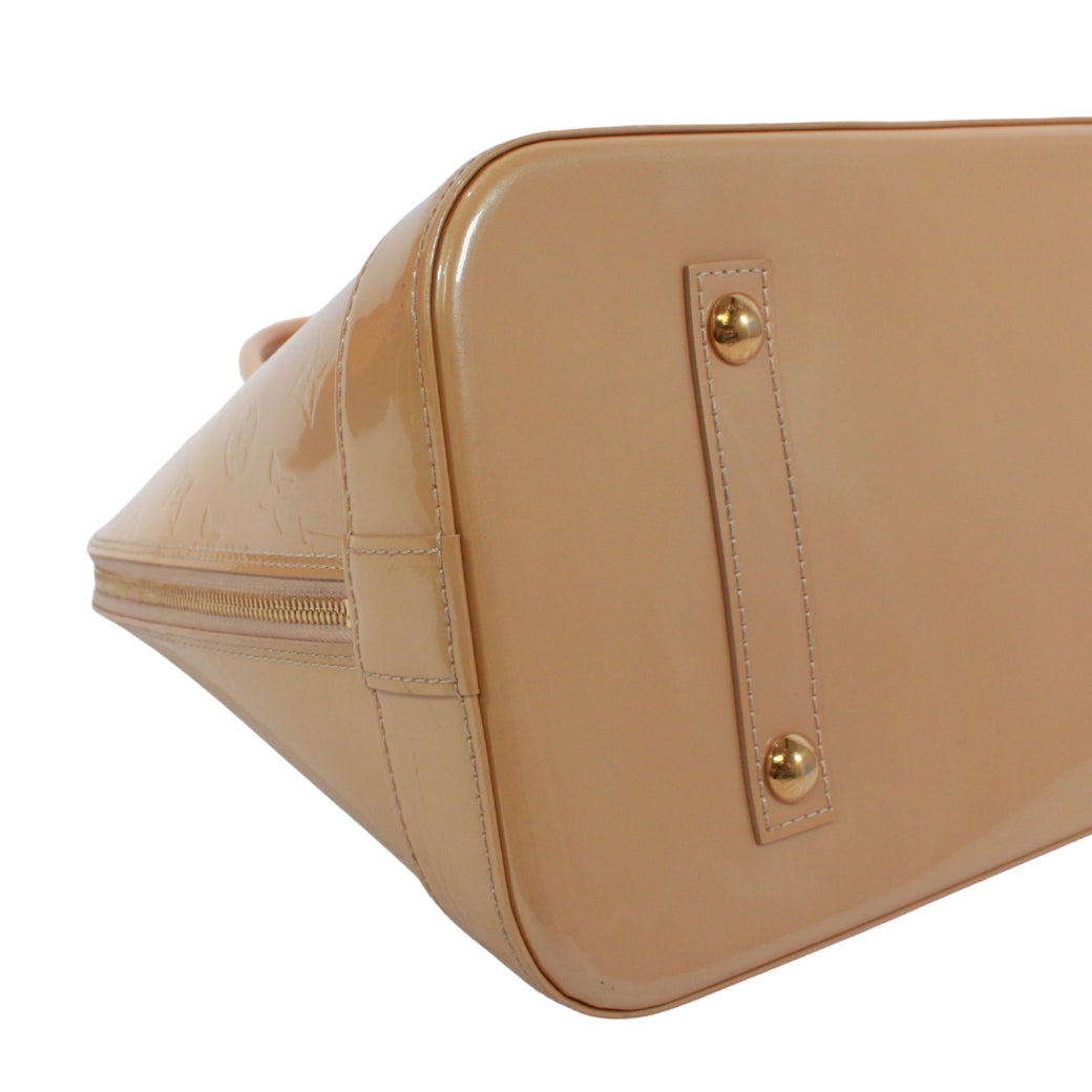 Pre-Owned Alma GM Handbag beige Patent leather Gold M91450 LOUIS VUITTON