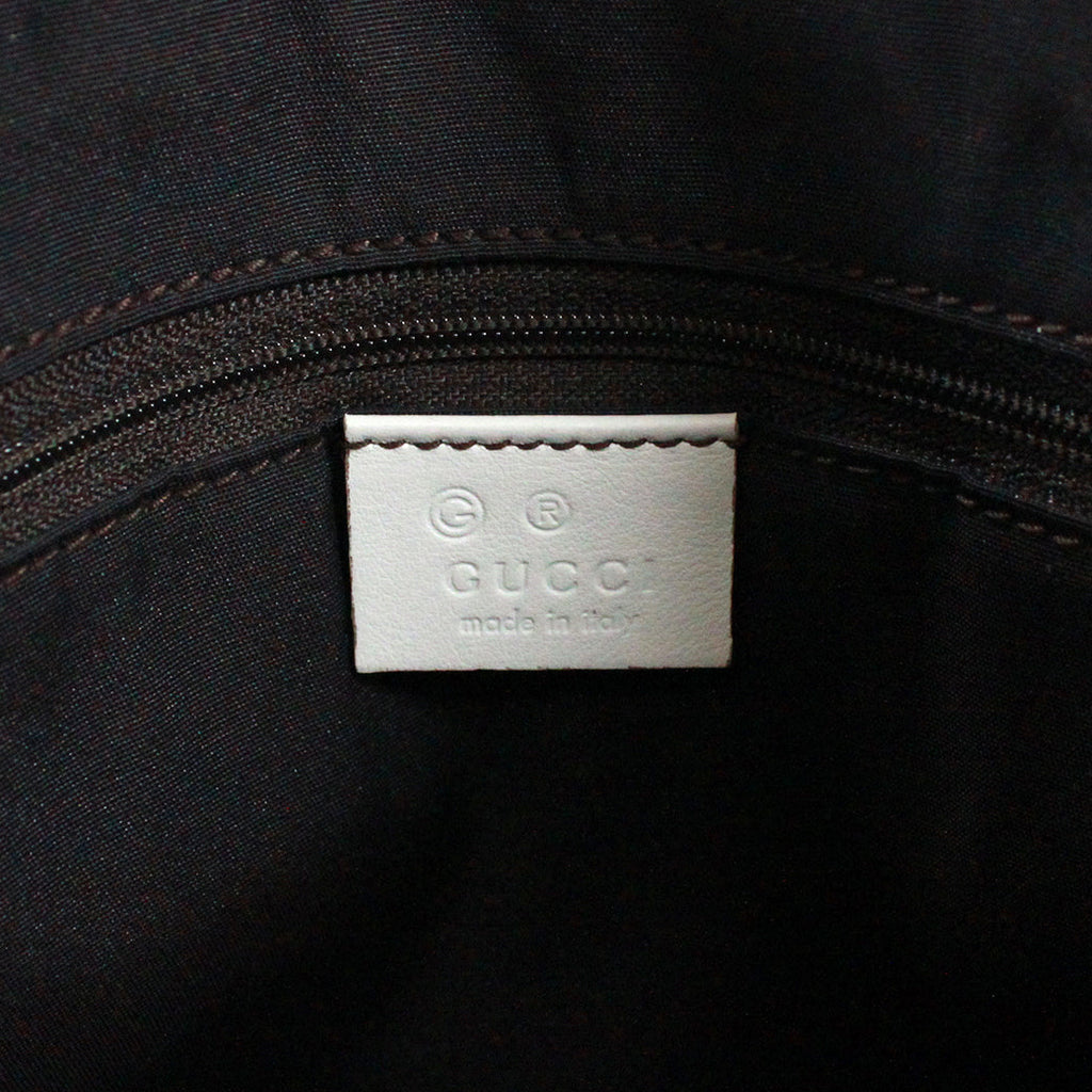 Pre-Owned flat Shoulder bag Navy white Leather Canvas Gold GUCCI