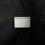 Pre-Owned flat Shoulder bag Navy white Leather Canvas Gold GUCCI