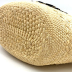 Pre-Owned anagram Medium basket tote bag black beige Leather Raffia LOEWE