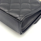 Pre-Owned matelasse top handle Serial number starting with 31 chain shoulder bag black lambskin Gold AP2682 CHANEL