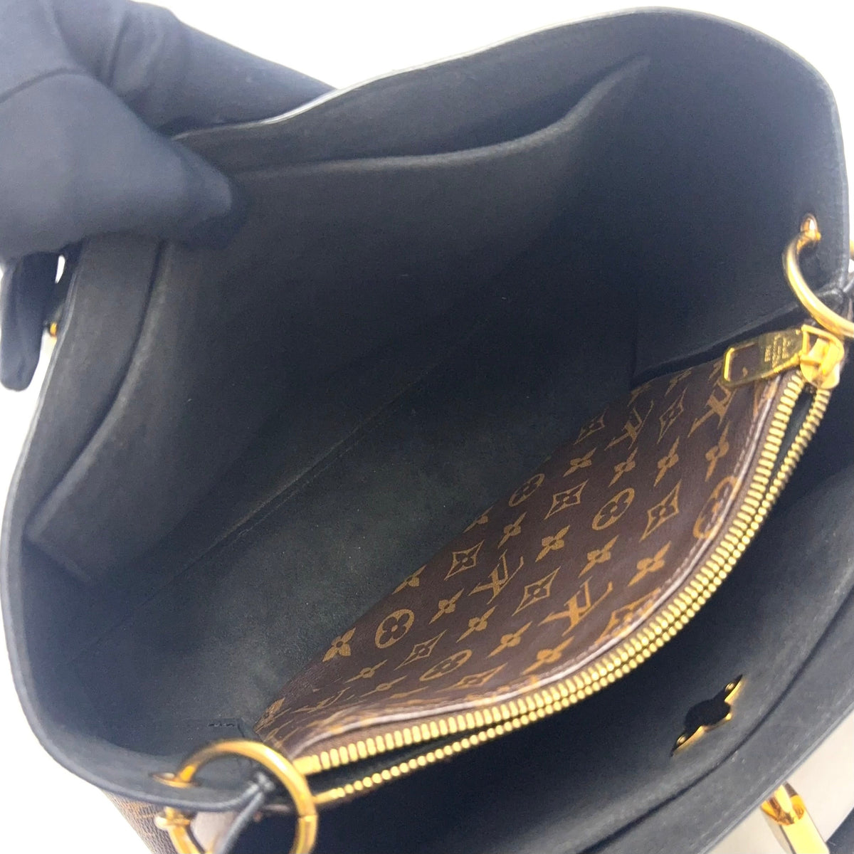 Pre-Owned flower tote monogram Shoulder strap not included Handbag Brown black Leather PVC Gold M43550 LOUIS VUITTON