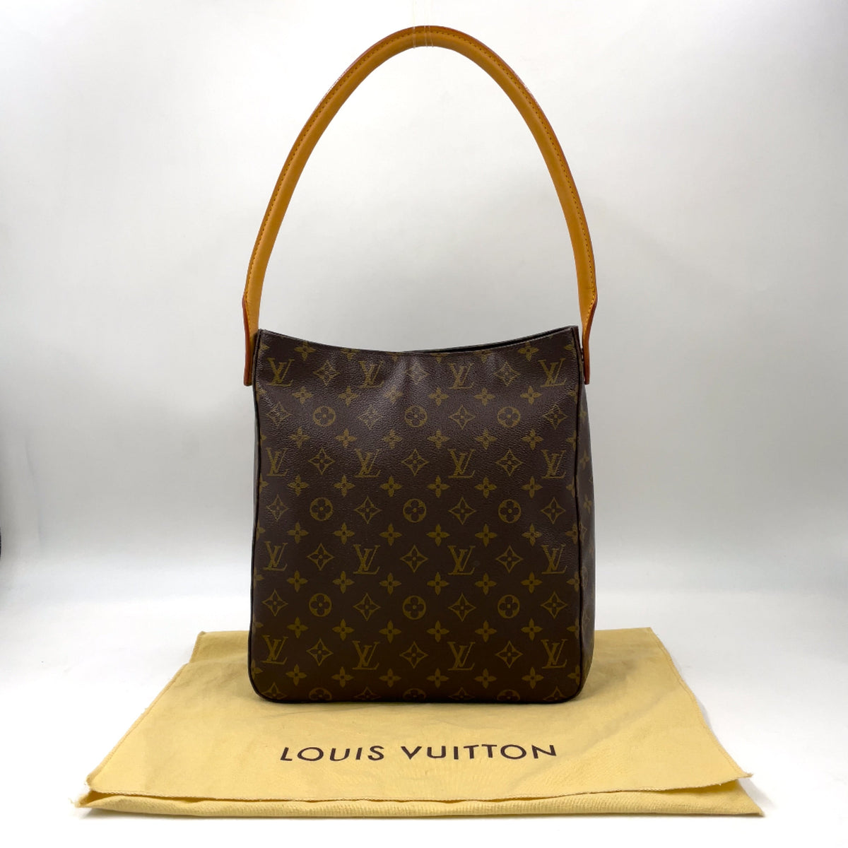Pre-Owned Looping GM monogram Shoulder bag Brown Leather PVC Gold M51145 LOUIS VUITTON