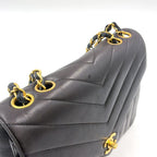 Pre-Owned mademoiselle Chevron Serial number starting with 2 chain shoulder bag black lambskin Gold CHANEL