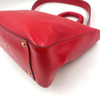 Pre-Owned FF Tote Shoulder bag Handbag Red Leather Gold FENDI