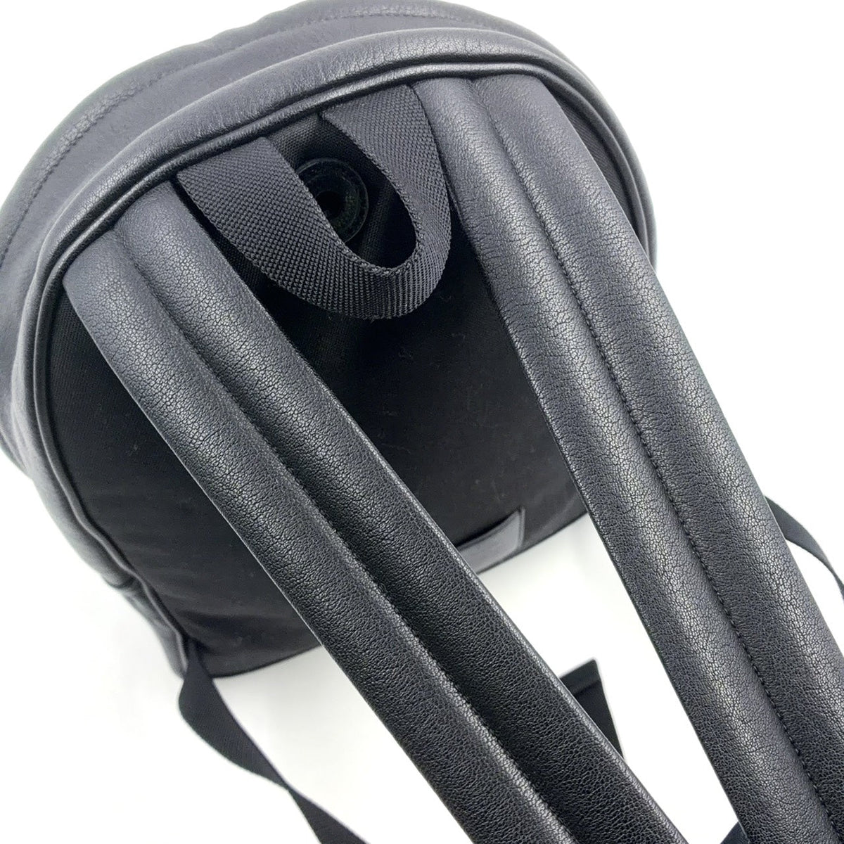Pre-Owned city Leather Backpack black Leather Silver SAINT LAURENT PARIS