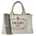 Pre-Owned CANAPA Kanapa tote bag white Denim Gold 1BG642 PRADA