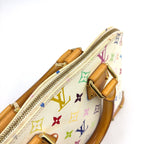 Pre-Owned Alma monogram multicolor Bron Handbag white Leather PVC Gold M92647 LOUIS VUITTON
