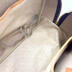 Pre-Owned Deauville Bowling Vanity monogram Handbag Brown light brown Leather PVC Gold M47270 LOUIS VUITTON