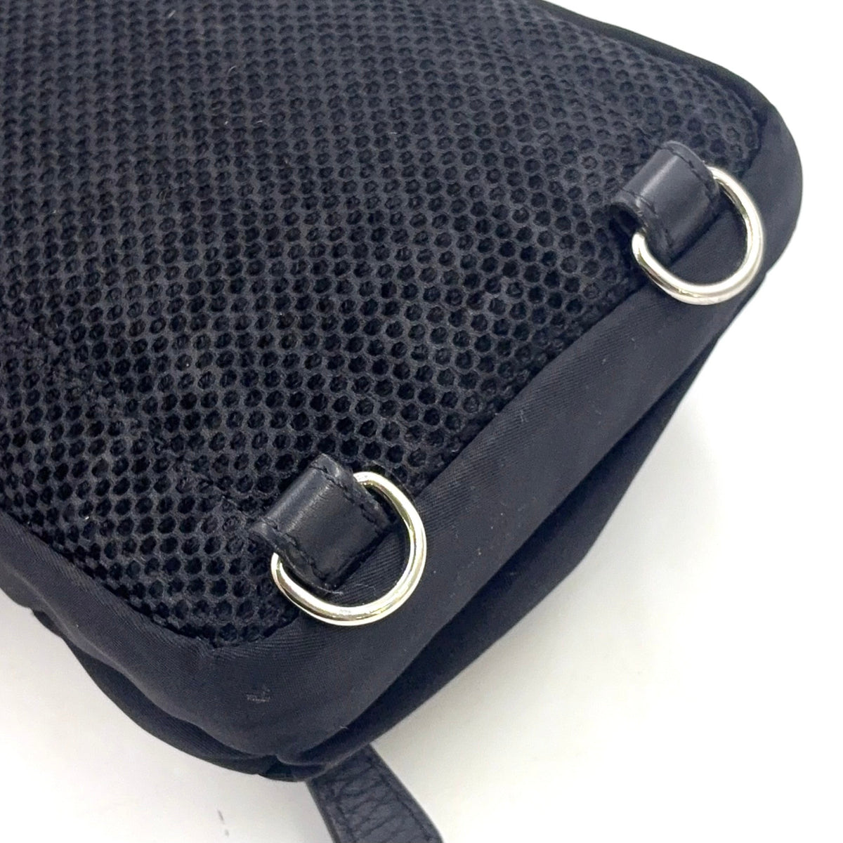 Pre-Owned fendiness mini Shoulder bag black Leather Nylon Silver 7VZ068 FENDI
