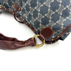 Pre-Owned bitter sweet Handbag Brown blue Leather Denim Gold CELINE