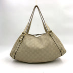 Pre-Owned Abby Handbag ivory Leather Gold 130736 GUCCI