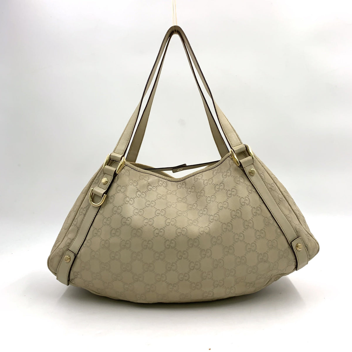 Pre-Owned Abby Handbag ivory Leather Gold 130736 GUCCI