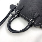 Pre-Owned 5AC Classic mini 2-Way Handbag black Calfskin Silver Maison Margiela