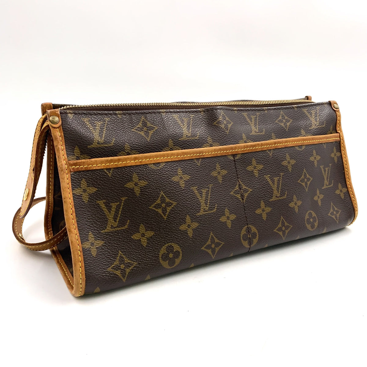 Pre-Owned Popincourt Ron monogram Shoulder bag Brown light brown Leather PVC Gold M40008 LOUIS VUITTON
