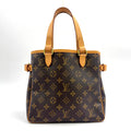 Pre-Owned Batignolles monogram Handbag Brown Leather PVC Gold M51156 LOUIS VUITTON