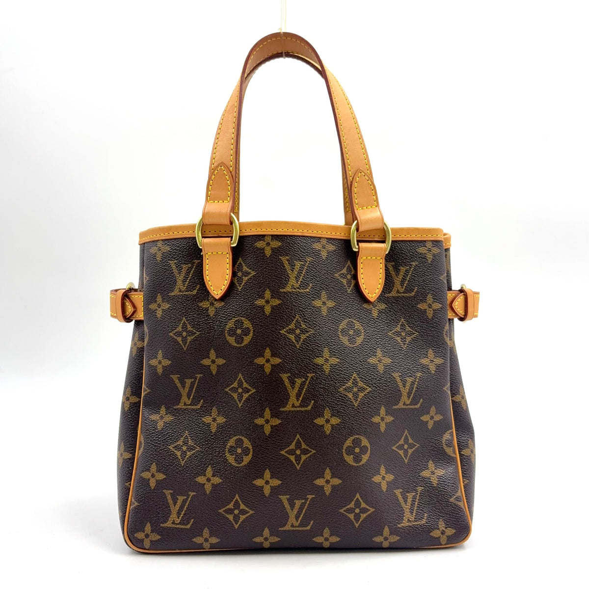 Pre-Owned Batignolles monogram Handbag Brown Leather PVC Gold M51156 LOUIS VUITTON