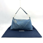 Pre-Owned coco mark Serial number starting with 7 one shoulder bag blue Denim Plastic Silver CHANEL